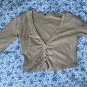 Brown scrunched long sleeve
